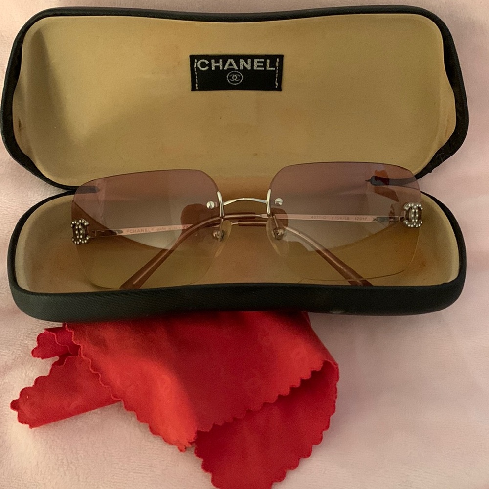 Rose gold Chanel sunglasses